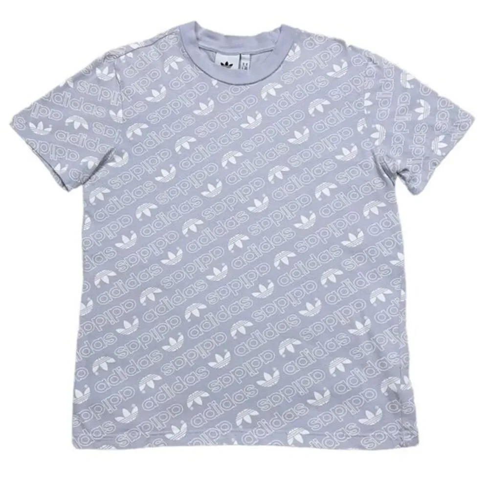 Adidas Originals Monogram All Over Print‎ Tee T-Shirt Lavender Purple Small